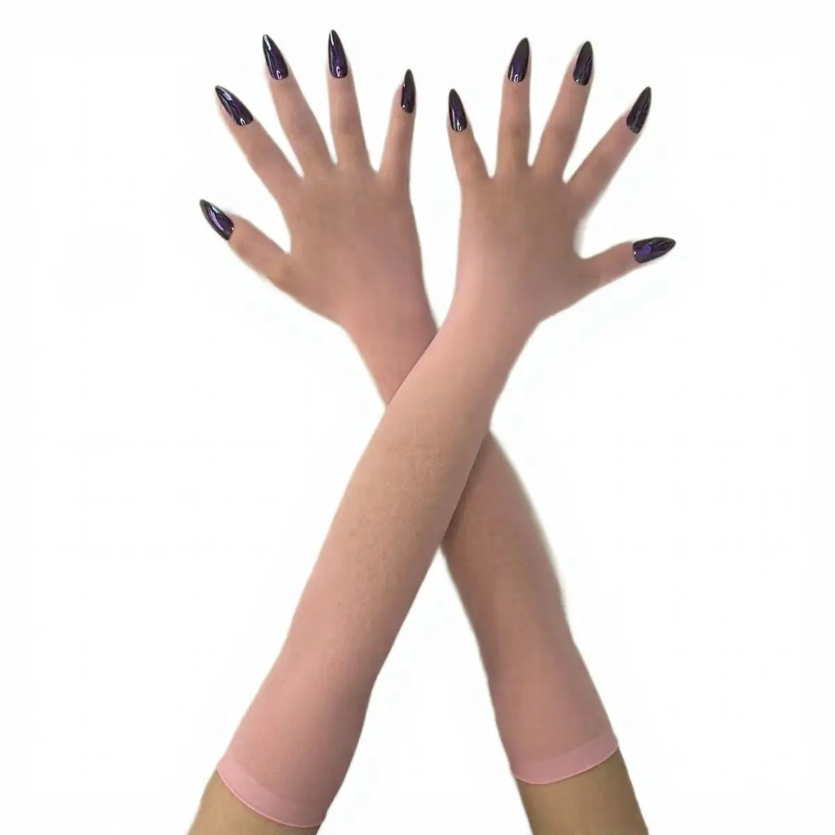 قفازات رفيعة للغاية بدون خياطة، قفازات شبح طويلة للأظافر للهالوين، أزياء تنكرية طويلة الأداء، قفازات مخلب الحرباء