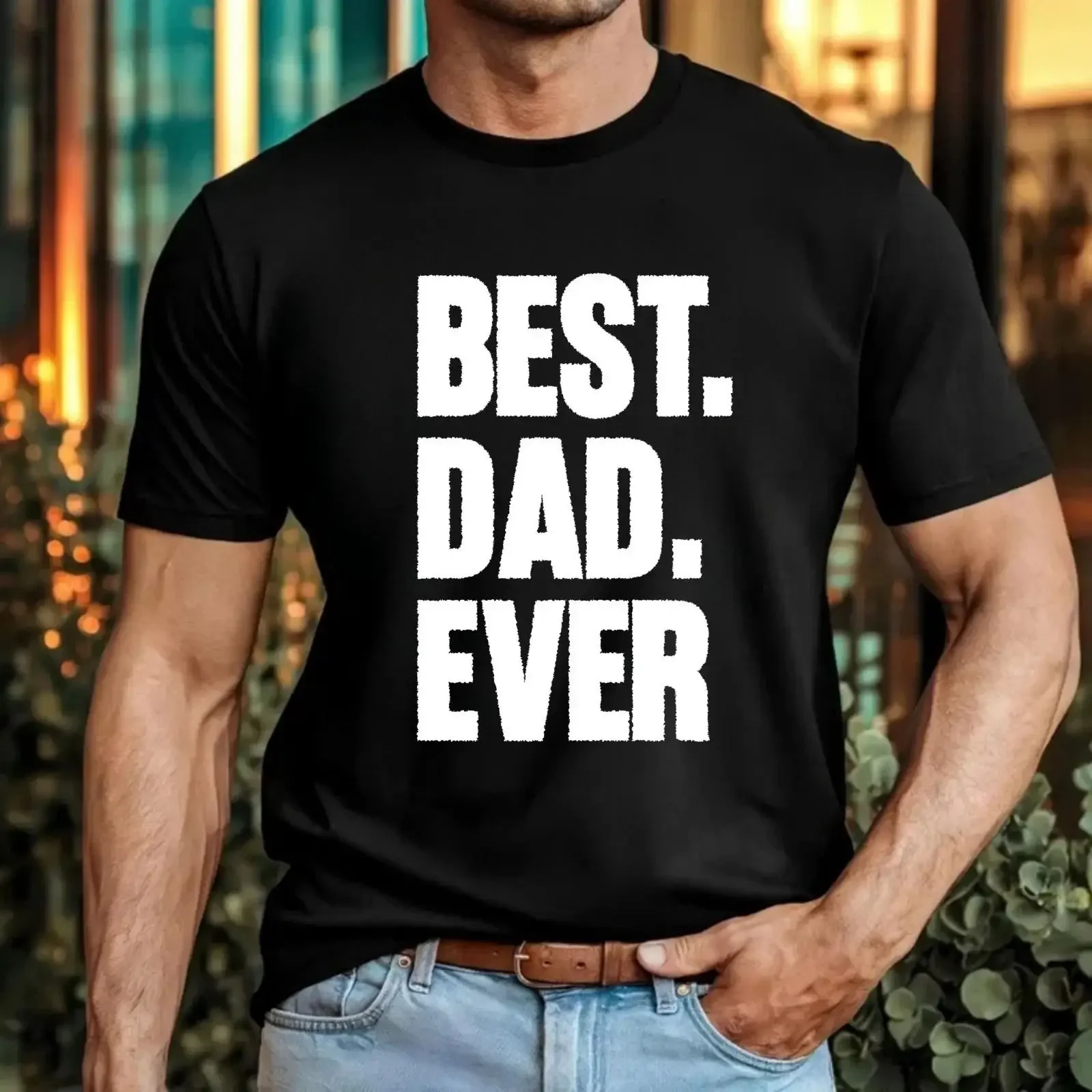 T Shirt Bester Papa aller Zeiten Vatertag Geschenk Top Geburtstagsgeschenk Überraschung vintage Washed Unisex Stretched