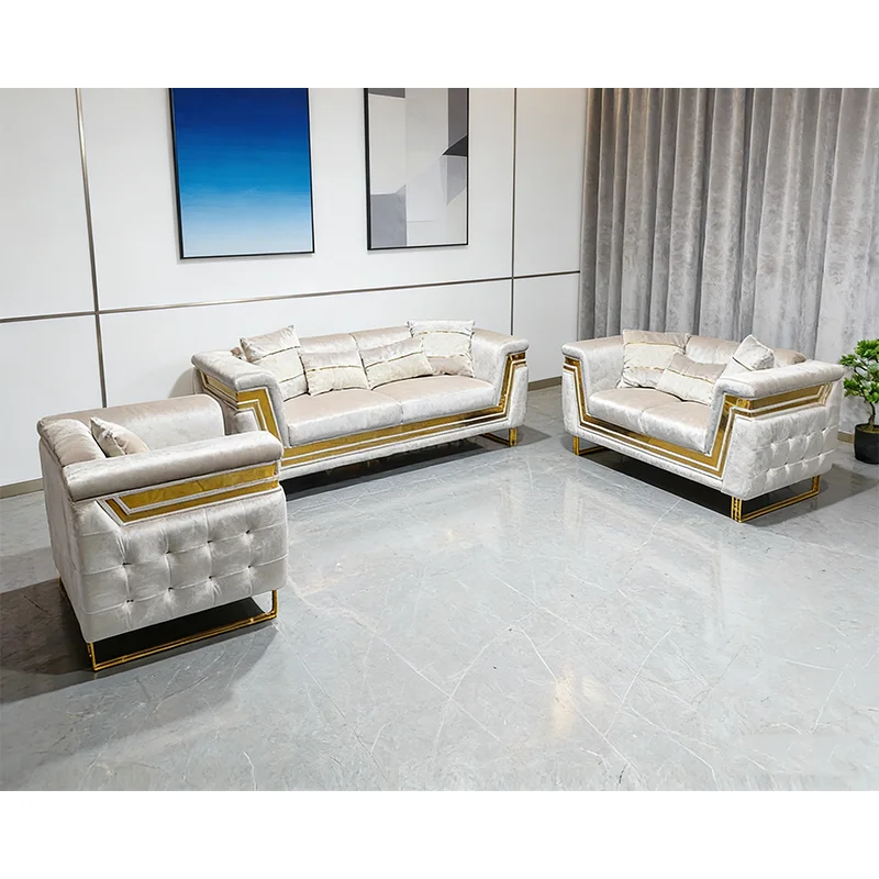 # High-density Foam Fabric Velvet Multifunctional Sofa Set for Living Room Hotel Villa Mall Hall Apartment Office