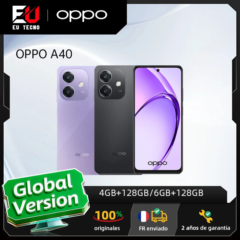 Versión para la UE del smartphone OPPO A40, 4 GB + 128 GB, 6 GB + 128 GB, Snapd…
