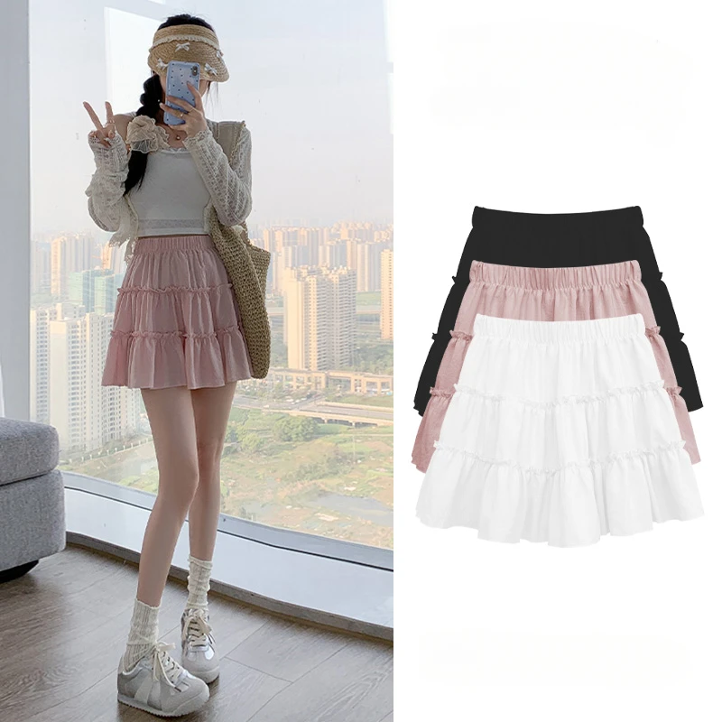 

Ballet style fluffy skirt half skirt women's clothing summer short skirt sweet skirt A-line skirt cake skirt