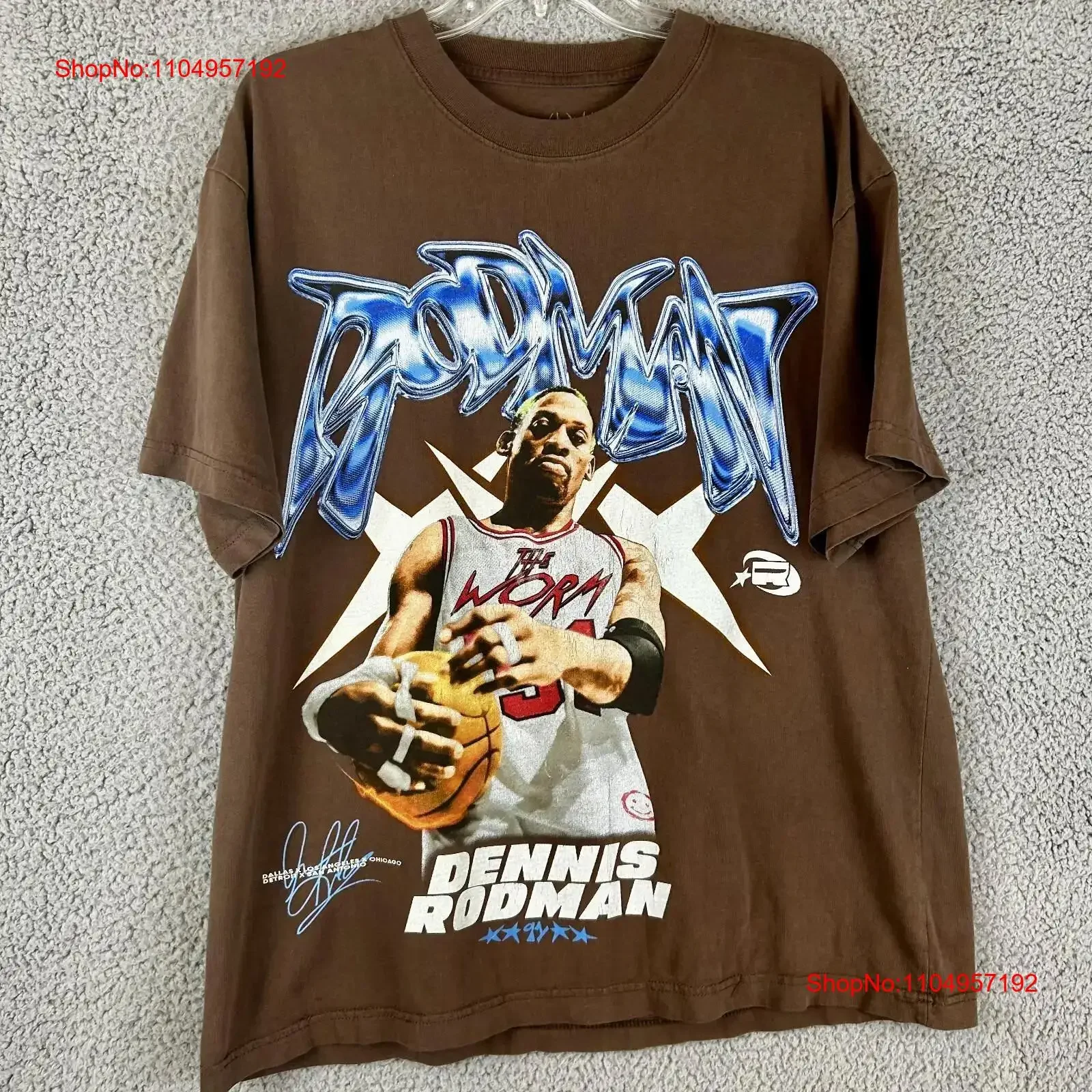 

RODMAN BRAND Dennis Oversized футболка большого размера, большой рэп, хип-хоп, винтажная, растянутая, мягкая, повседневная, универсальная