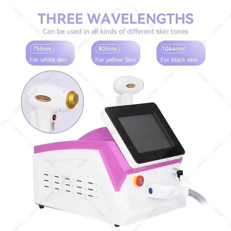 

Диодный лазер 808 нм для удаления волос, безболезненный эффективный аппарат для удаления волос для всех типов кожи с длиной волны 755 нм 1064 нм