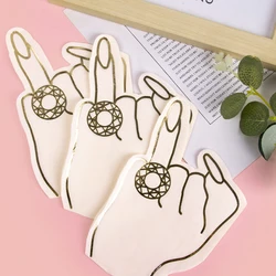 20pcs Dimond Ring tovaglioli di carta a forma di dito Hen addio al nubilato tovagliolo di carta forniture per addio al nubilato Bride To Be Party Decor