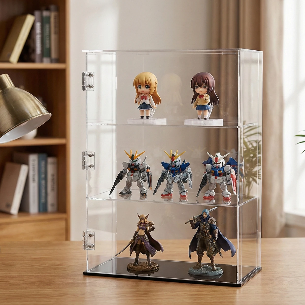 

3-Tier Clear Acrylic Display Case for Pop Mart Blind Box Storage, Dustproof Action Figure Showcase, Stackable Desktop Organizer