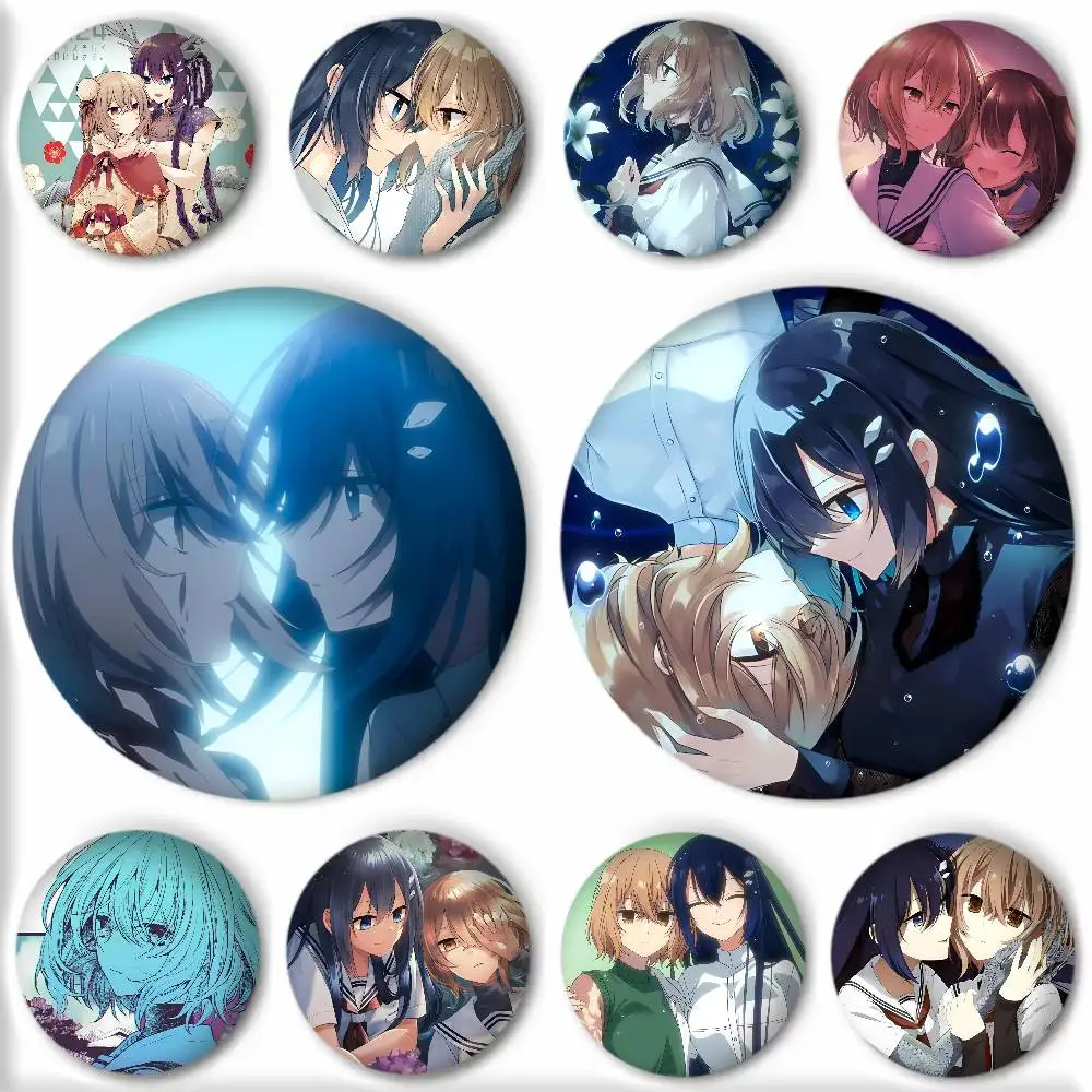 Japanese Anime This M-Monster Wants to Eat Me Badge Round Art Brooch Clothes Backpack Accessories Lapelnd Laserh