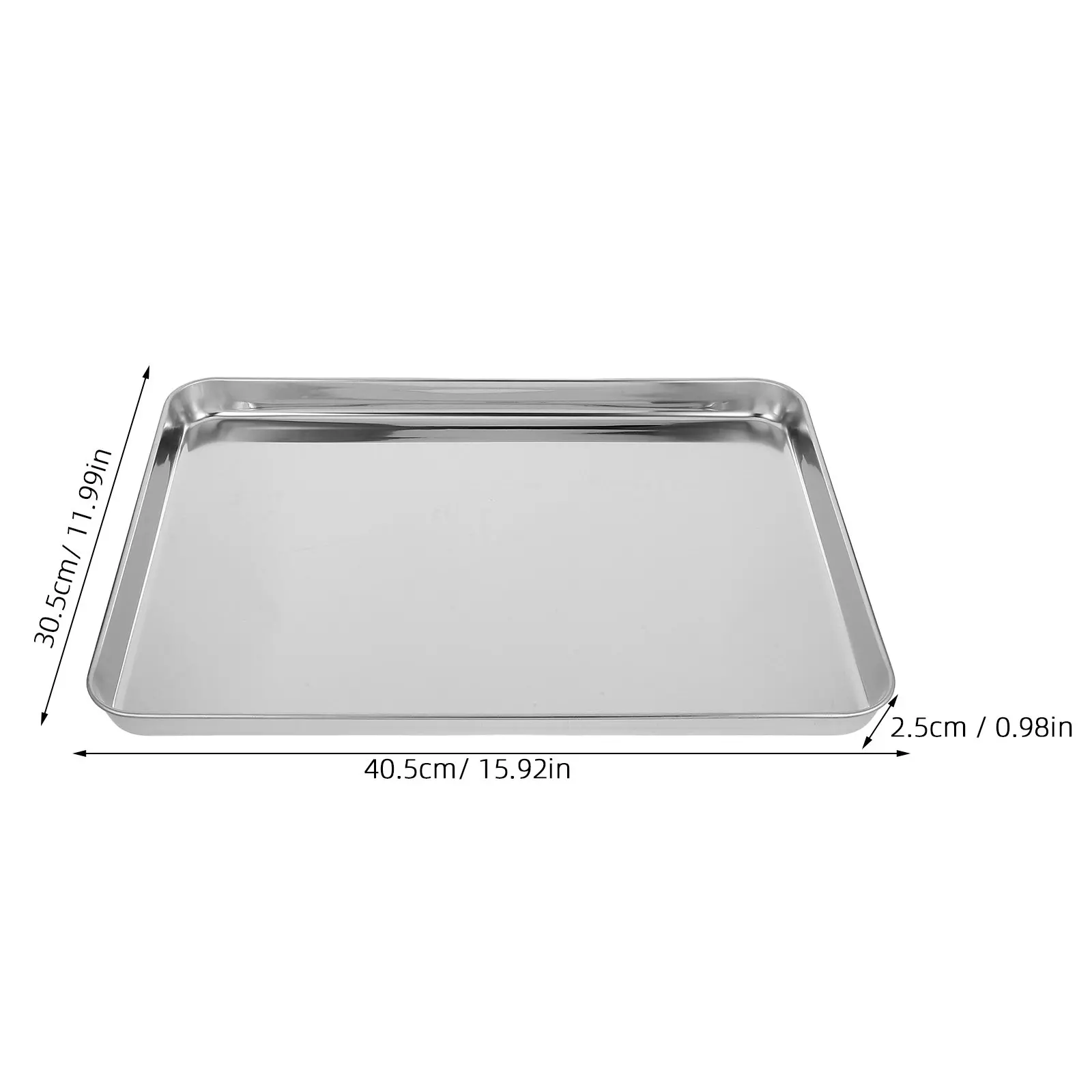 Stainless Steel Rectangle Platter High Shine Polished Kitchen Storage Tray for Home Restaurant Banquet Snack Food Serving Steak