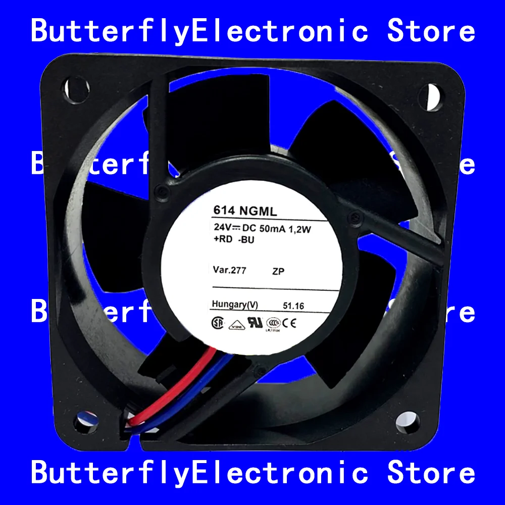 

NEW ORIGINAL 614NGML 614 NGML 24VDC 1.2W COOLING FAN 6025 6CM 60*60*25MM