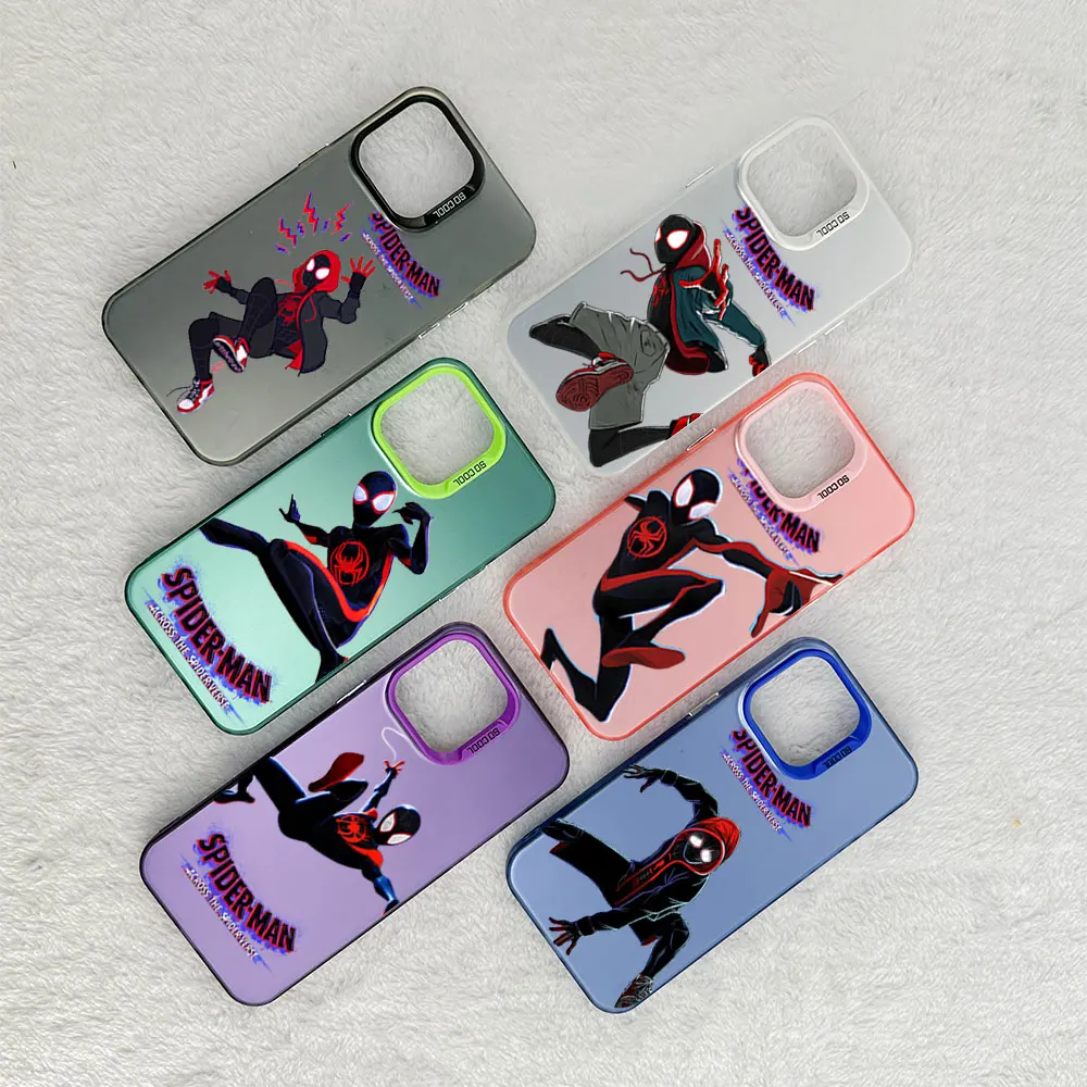 MINISO S-Spider-Man Phone Case For Samsung S22 S23 S24 PLUS ULTRA A25 A32 A33 A34 4G 5G Laser Cover