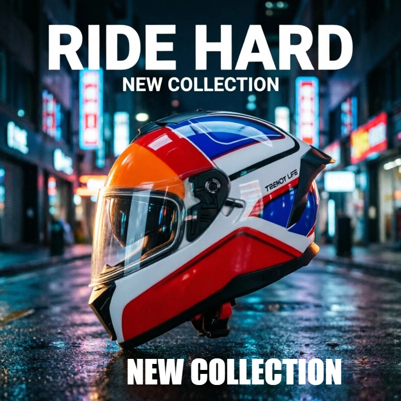QIKE Retro Full Helmet Men's and Women's Motorcycle Off-road Summer Helmet Downhill Racing Off-road Casco