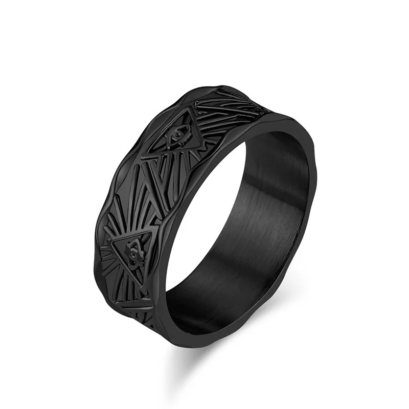 

Retro Style Eye Of Horus Ring For Men Personality Stainless Steel Ring Band Jewelry Christmas Gifts Size 7-12