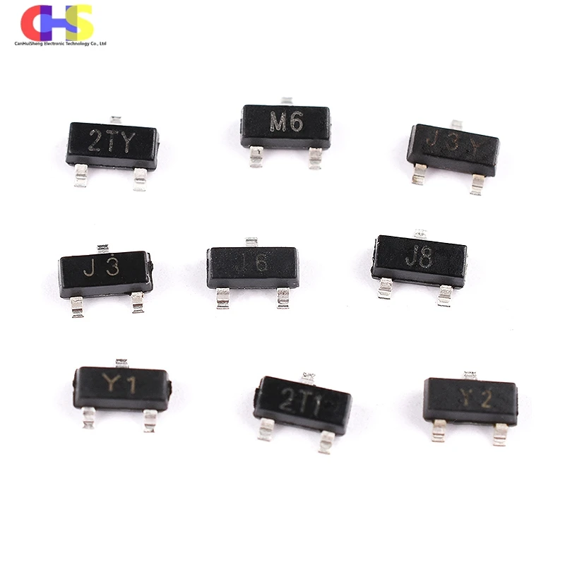 100pcs SMD Transistor S8050 S8550 SS8050 SS8550 S9012 S9013 S9014 S9015 S9018 J3Y 2TY Y1 Y2 2Y1 J3 J6 M6 J8 SOT-23