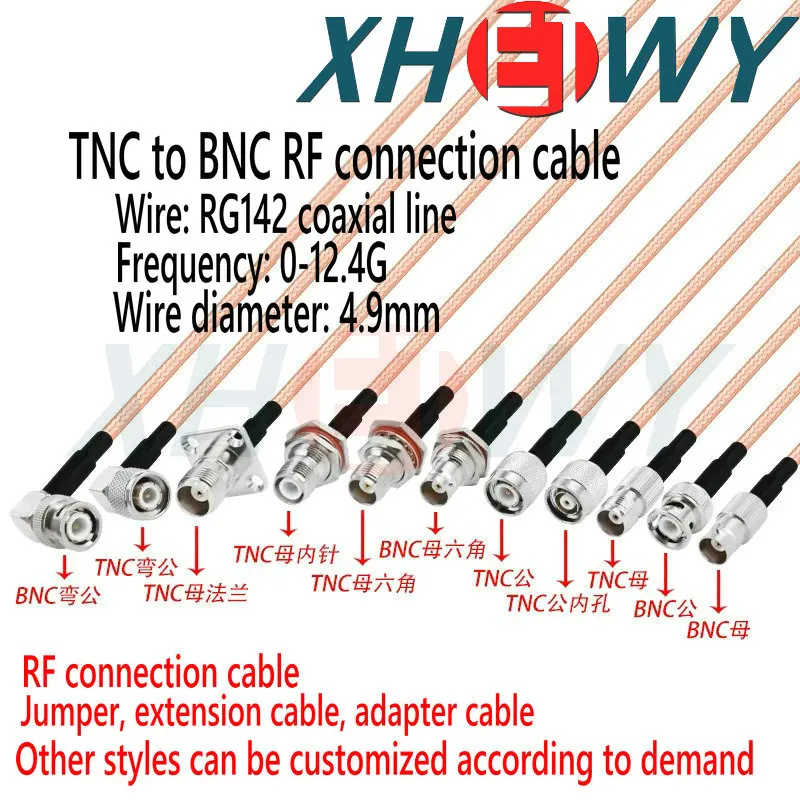 

RG142 Silver Plated Double Shielded RF Connection Cable TNC to BNC Male Female Head Conversion Extension Cable TNC Flange Head
