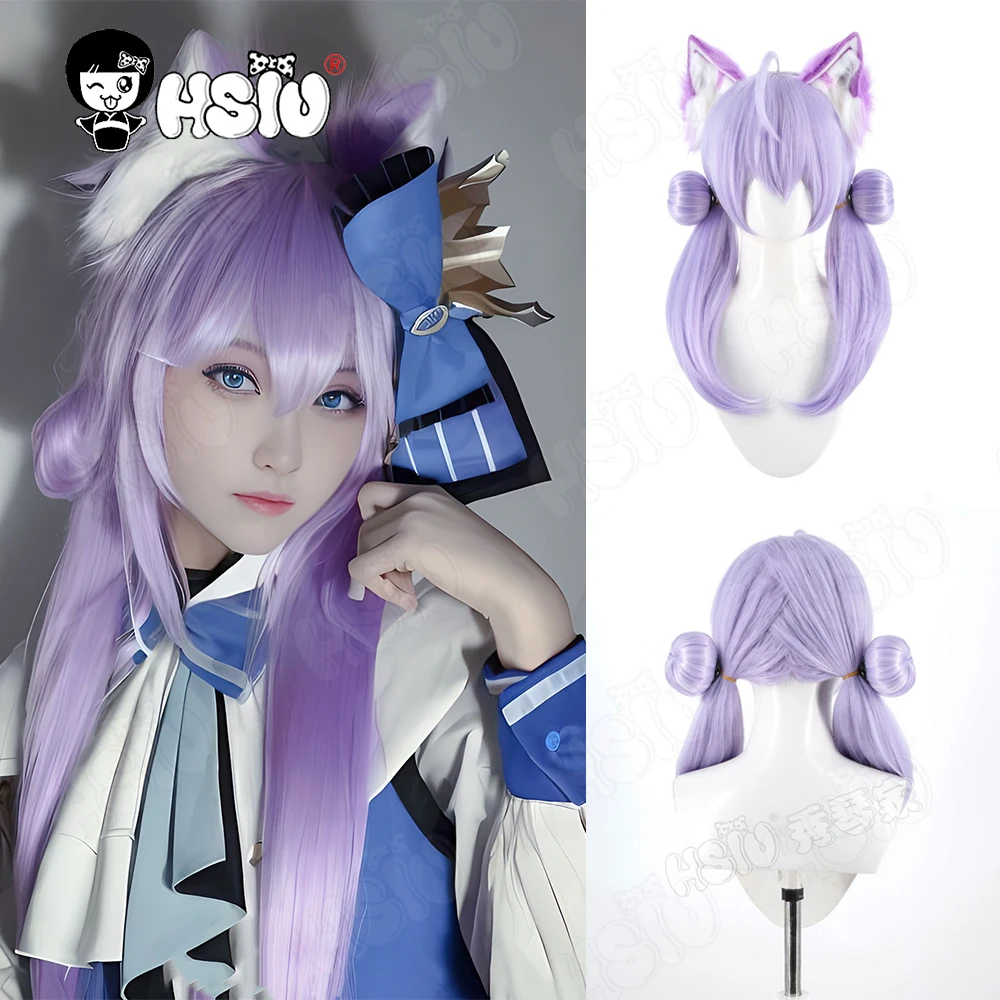 

Salt Cosplay Wig Fiber synthetic wig「HSIU」60CM light purple long Wig+Wig cap Playing Party Wig Game maimai DX cosplay Wig