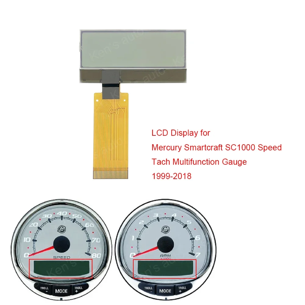 Tachometer Screen LCD Display for Mercury Smartcraft SC1000 Speedometer Dashboard Multifunction Gauge