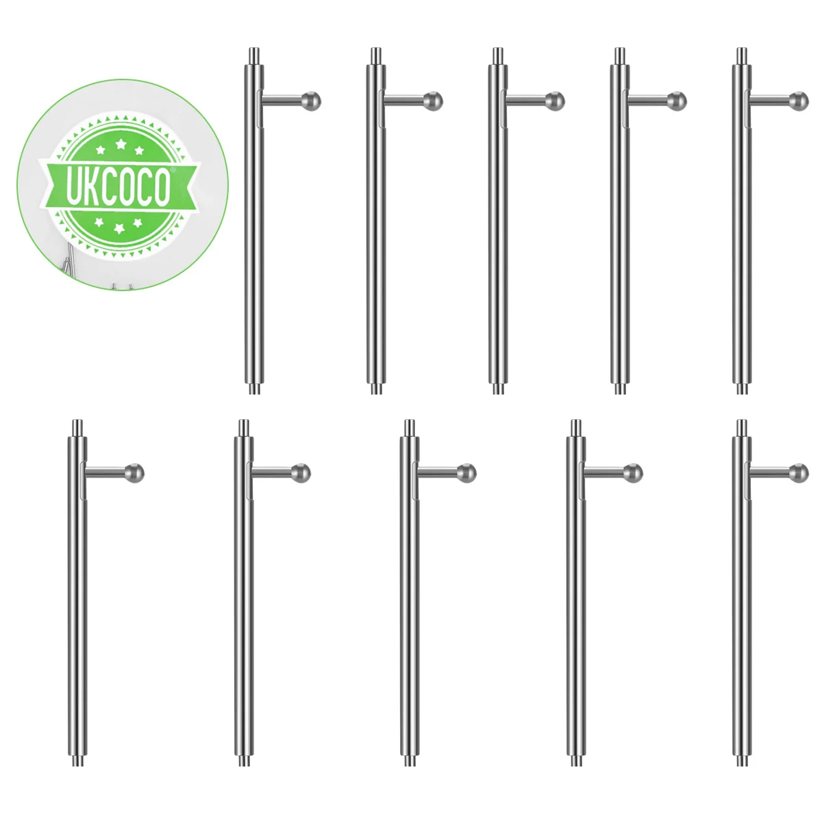 

10Pcs Quick Release Spring Bars Diameter 1.5mm Watch Band Pins Spring Bar Replacement for Watch