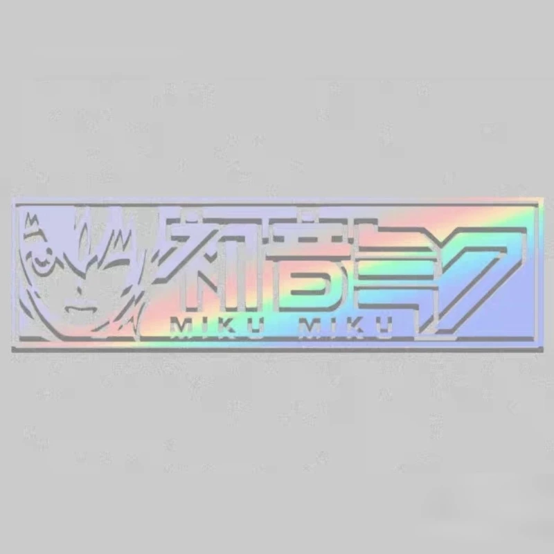 Anime Hatsune Miku Color Reflective Stickers Creative Electric Car Computer Desktop Reflective Sticker DIY Waterproof Sticker