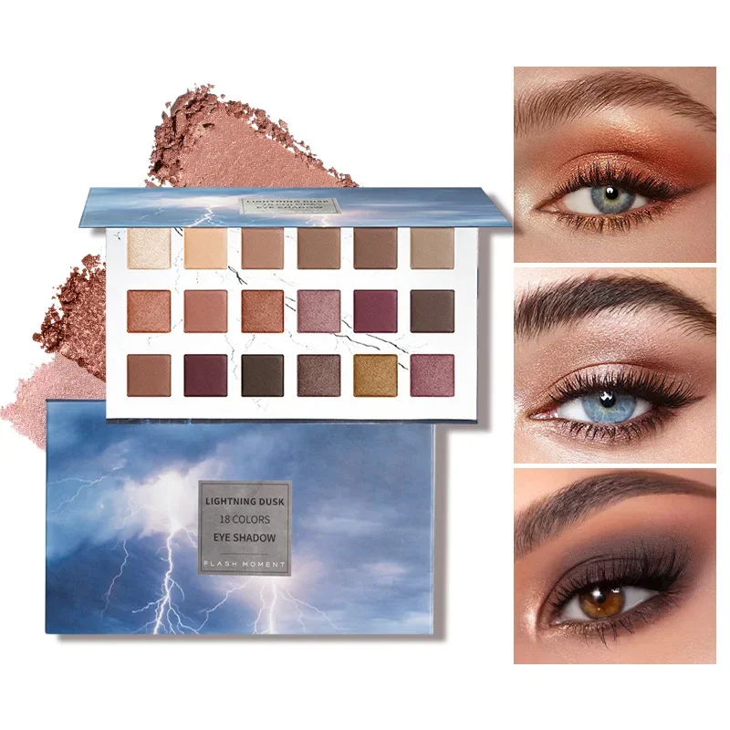 

High Quality 18 Colors Pumpkin Light Shimmer Eyeshadow Palette Makeup Nude Minerals Clay Glitter Eyeshadow Pallet Gifts Cosmetic