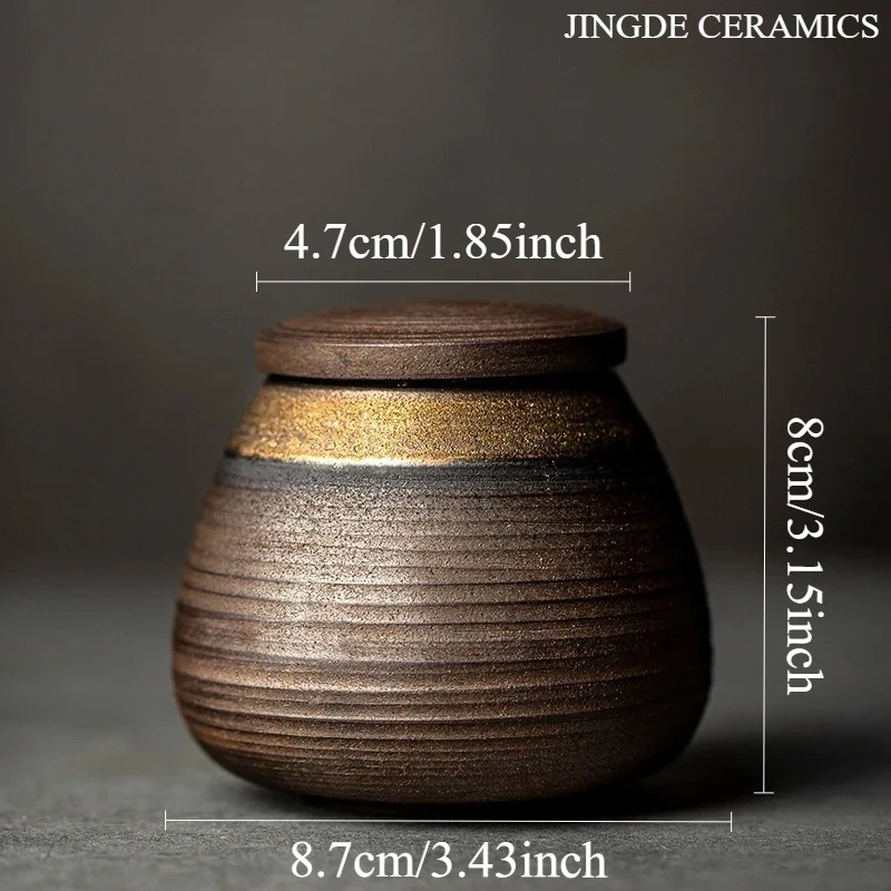 

1pc Mini Ceramic Tea Can Sealed storage tank Household coffee powder storage jar Tea jar with lid Kitchen tea utensils