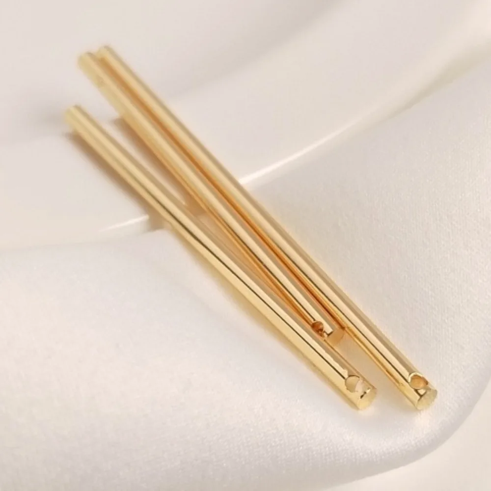 14K الذهب اللون حفر جولة مستقيم عصا معلقة عصا كلمة واحدة قلادة أقراط قلادة قلادة DIY الملحقات #1