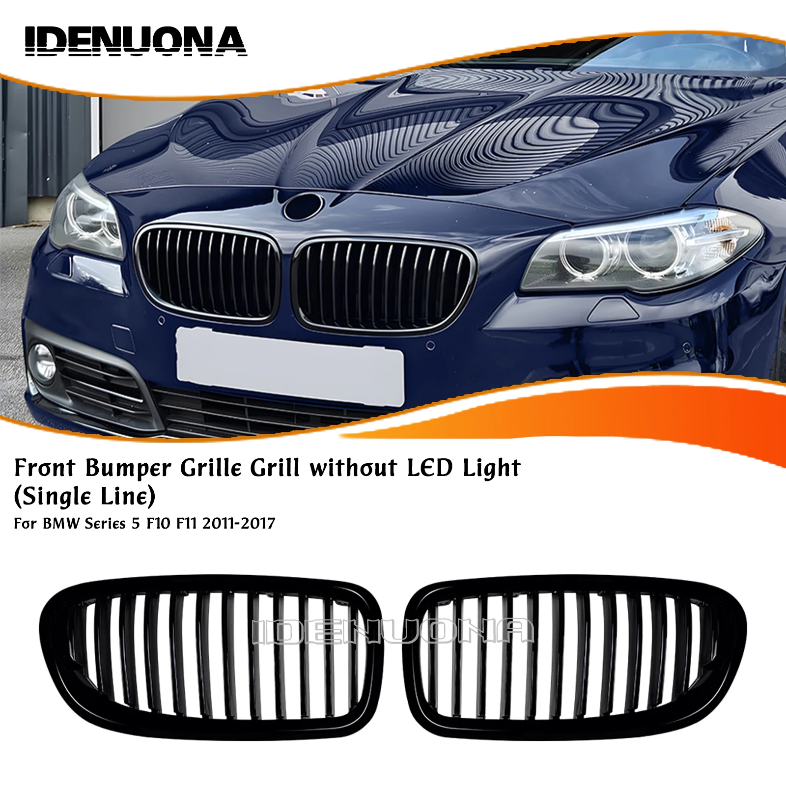 

Front Kidney Grille Racing Grill Upper Bumper Hood Mesh Grid For BMW 5 Series F10 F11 520i 525i 528i 530i 535i 550i 2011-2017