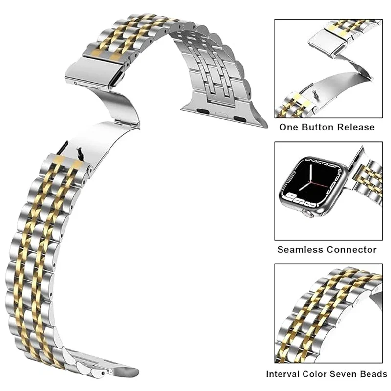 ステンレス鋼ストラップ Apple Watch 10 9 8 7 バンド 45 ミリメートル 44 ミリメートル 46 42 ミリメートルウルトラ/2 49 ミリメートルブレスレットメタルバンド iWatch 6 5 4 se 40 ミリメートル 41 ミリメートル