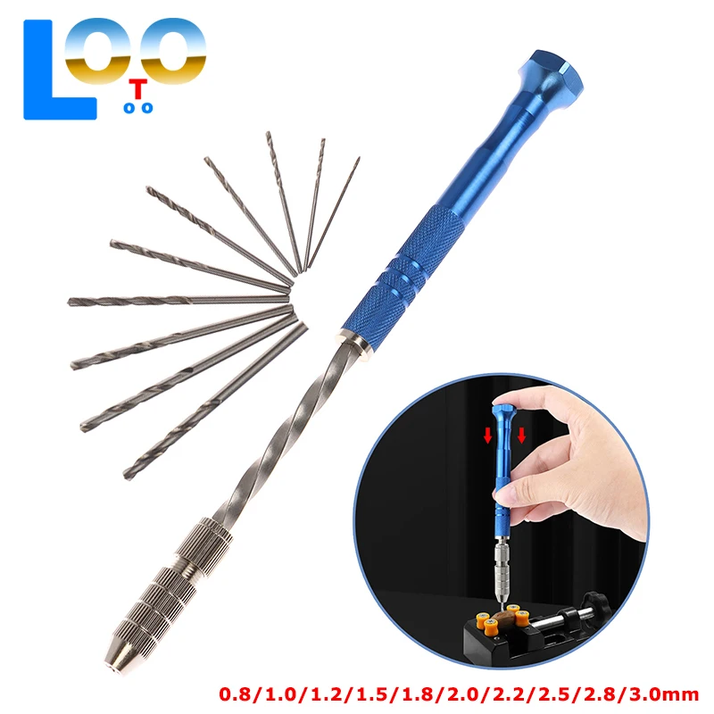 1 ชุดสีฟ้าขยายกึ่งอัตโนมัติ 0.8-3mm Hand Twist เจาะชุดเครื่องเจาะมือ Bits ชุดเจาะเครื่องมือเครื่องมือสําหรับ DIY Craft Make
