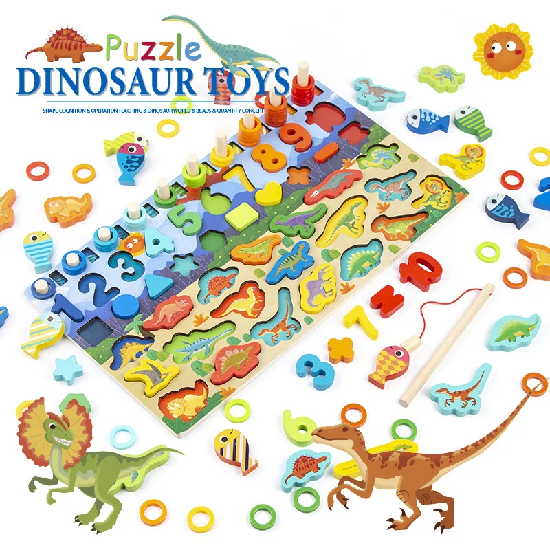 

Дошкольные деревянные игрушки Монтессори, Когнитивная игра, Детские Обучающие пособия, математические игрушки, детский цифровой самолет с животными