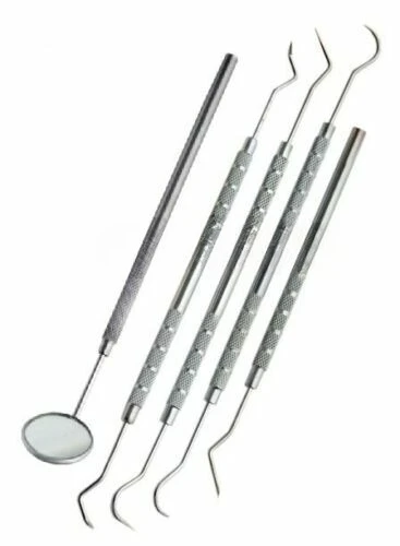 

5pcs Dental Tools Kit with Mirror and Scaler Professional Teeth Cleaning Instruments for Plaque Tartar Stain Removal Oral Care