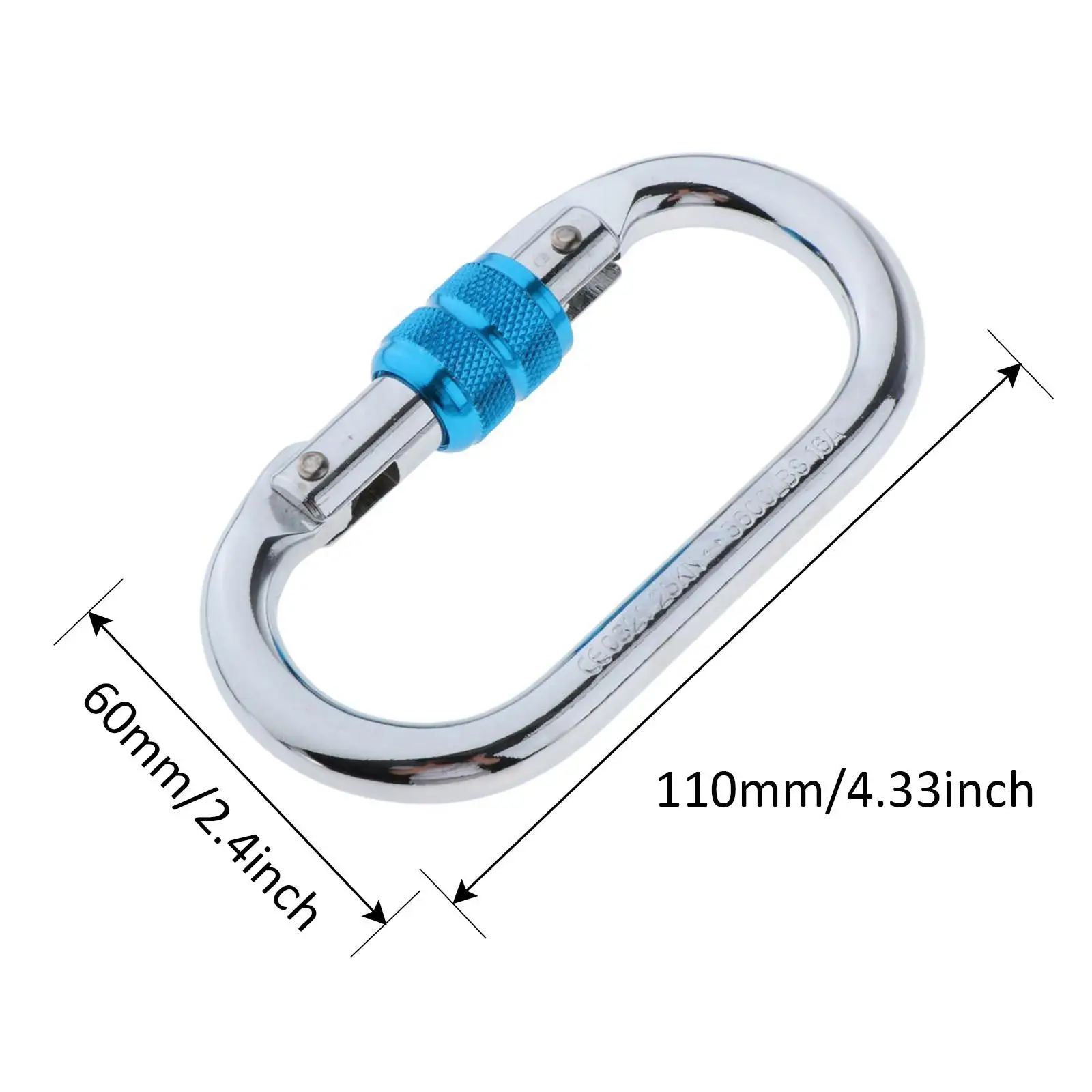 Mosquetón de bloqueo de tornillo de aluminio 25KN, anillo redondo, Clip para llavero, gancho a presión para Clibming, Yoga, hamaca, columpio, Camping, senderismo