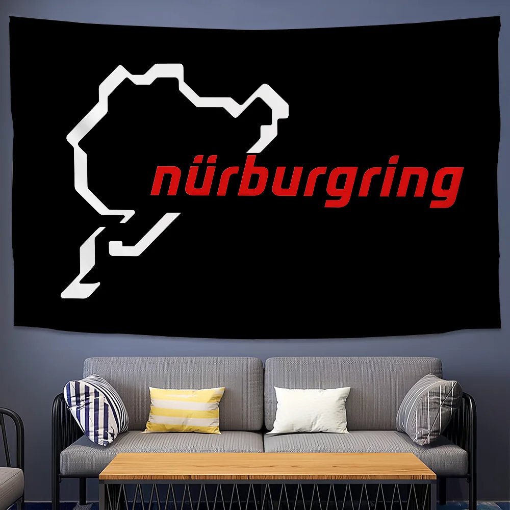 Coole N-Nürburgring-Autoflagge für Zimmer, Wohnheim, Camping, Party, Wohnzimmer, Garage, Bar, Wand, Picknick, Club-Dekoration, Banner