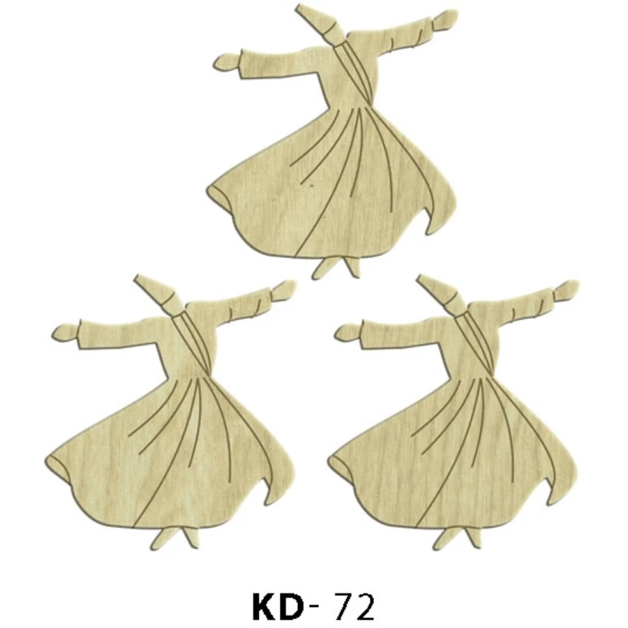 KD72 Whirling Dervishes pcs Set Set Wooden Package Ornament, Hobby Wood Ornament