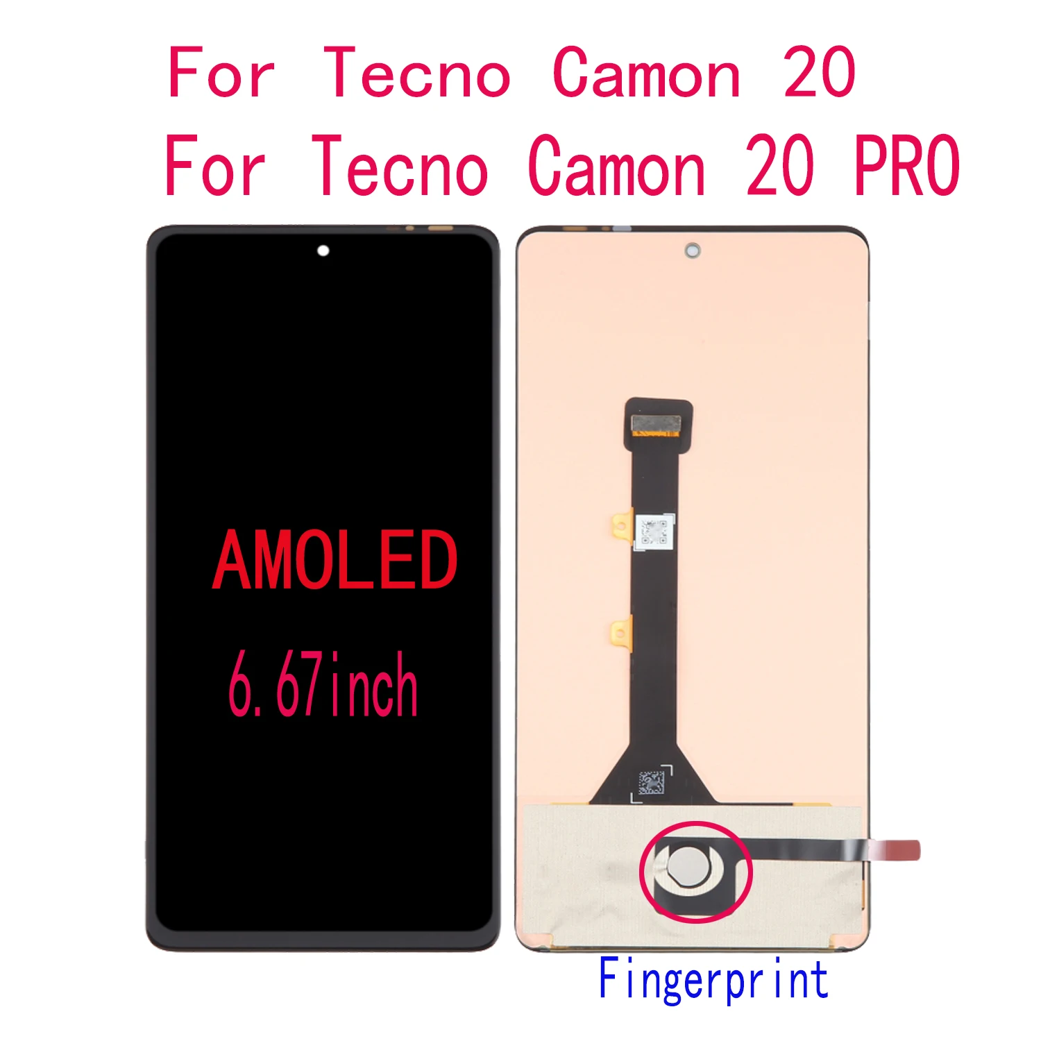 AMOLED Display Touch Screen Digitizer Assembly For Tecno Camon 20 PRO,CK6, CK6n,CK7n