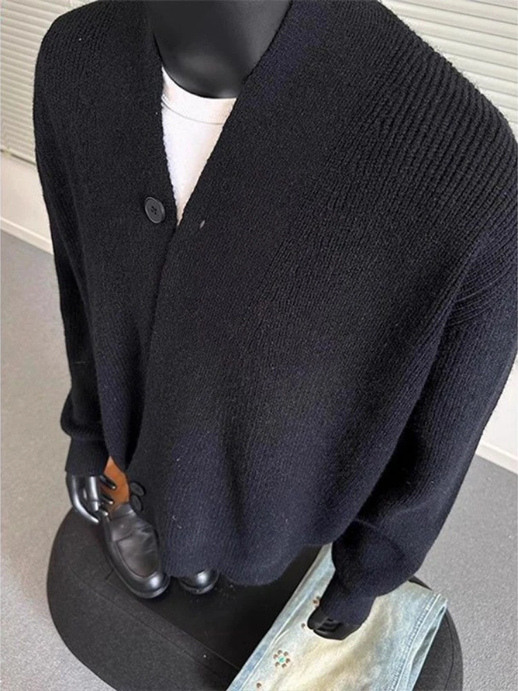 Luxury Design Autumn Winter Jackets Knit Cardigan Trend Men Clothes Irregular Coats Long Sleeves Tops Streetwear Business Jacket