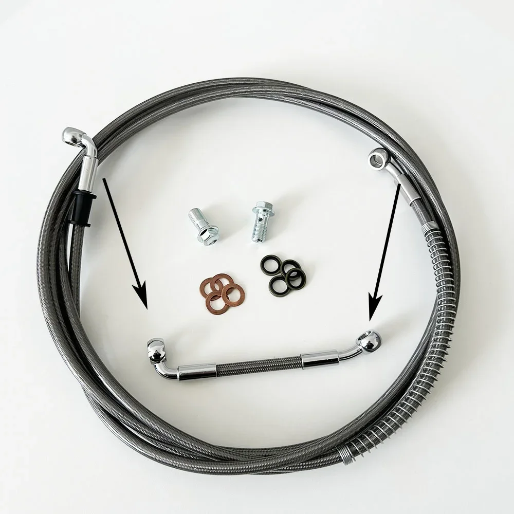 28-90 Gradi10 ~ 500 CM Cavo Tubo Linea Maglia di Acciaio Intrecciato Tubo Olio ATV M10 Banjo Moto Tubo Freno Idraulico Tubo Linea
