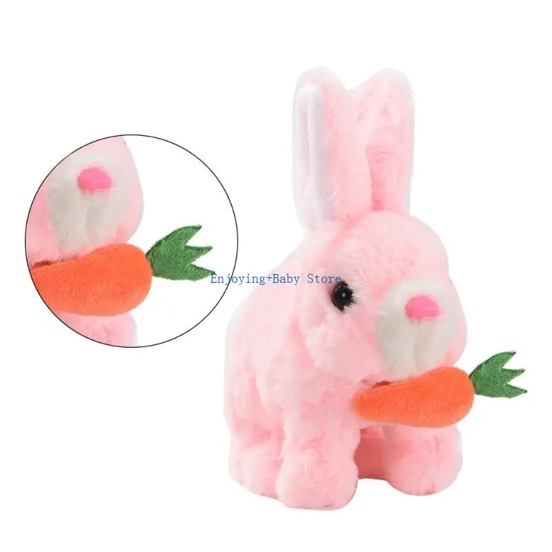 

770B Electric Hopping Rabbit Plush Toy Stuffed Toy Children Appease Toy Easter Gift