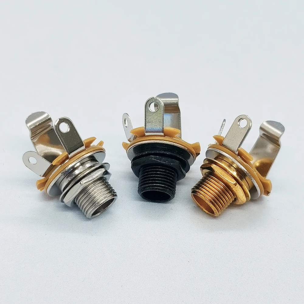 1 Stück 6,35mm 1/4 Zoll Audio-Klinkenstecker Musikinstrument-Zubehör Silber Schwarz Gold Mehrfarbig Optional – Detail 3