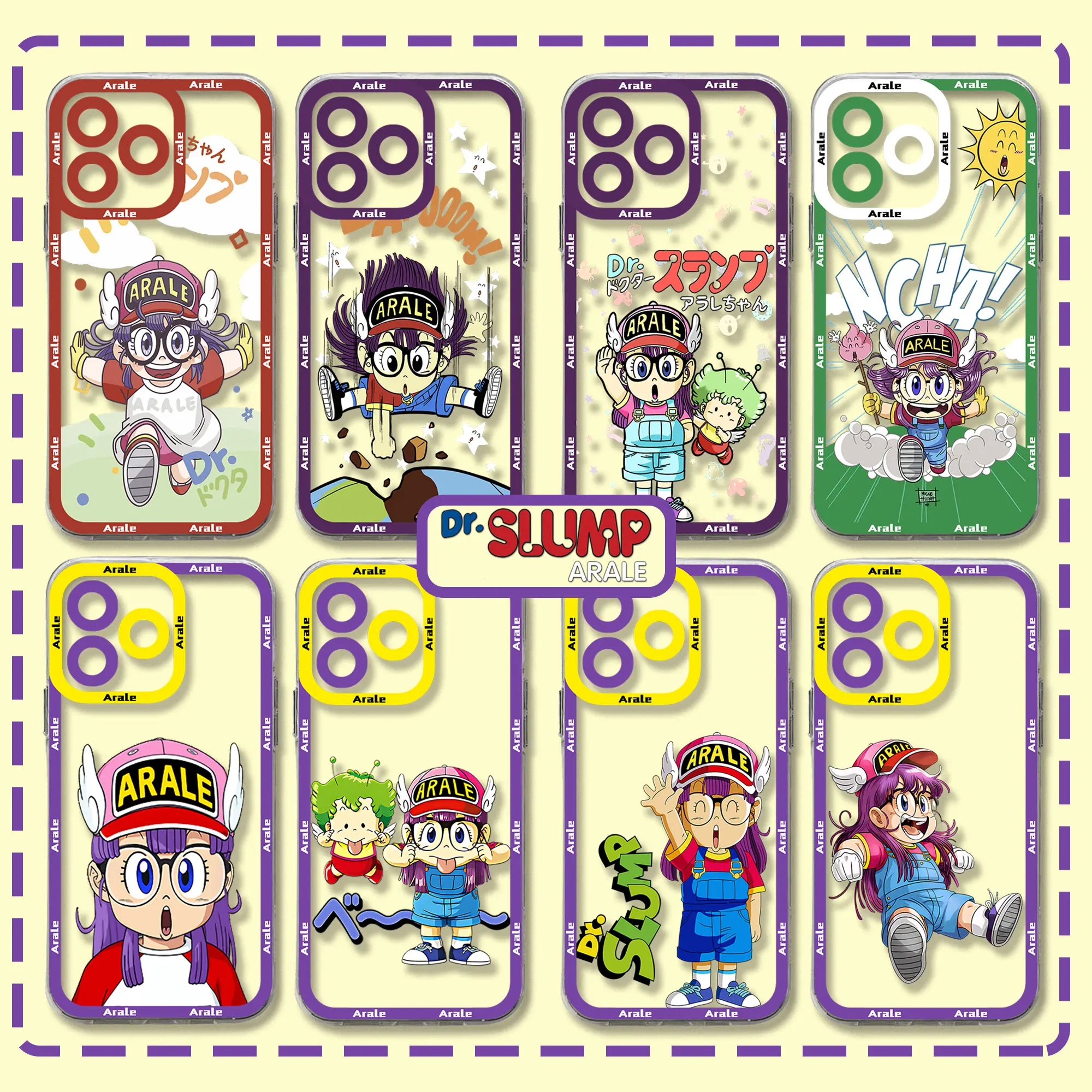 Cartoon Dr Slump Arale Clear Case For Samsung A73 A72 A71 A55 A52 A51 A50 A42 A35 A33 A32 A31 A30 A24 A23 A22 A13 A12 5G Cover