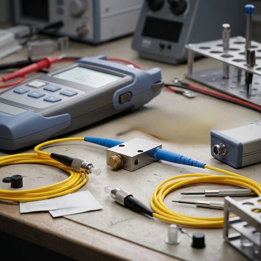 Adjustable 0‑40dB FC Fiber Attenuator, Single‑Mode FC/UPC Adapter, Variable Optical‑fiber Signal Attenuation Component