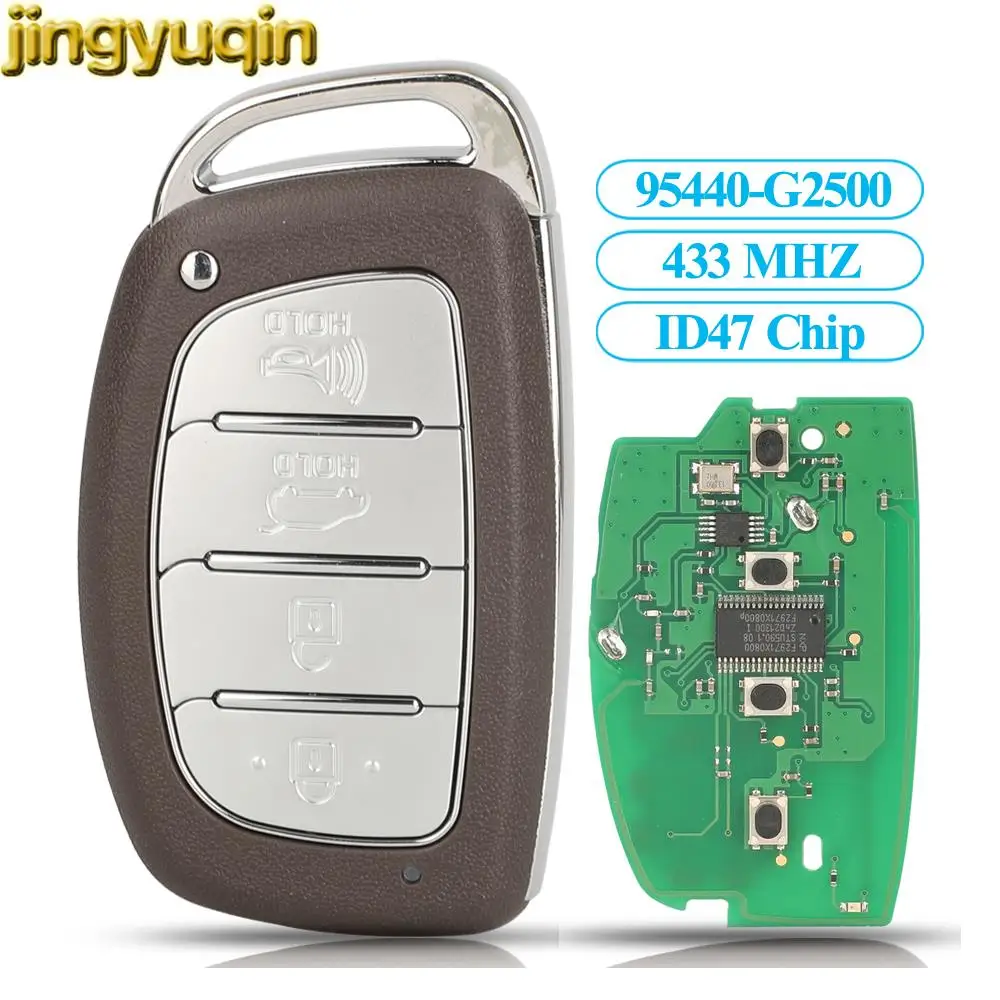 

Jingyuqin 4 Buttons 95440-G2500 Smart Car Key Fob 433MHZ ID47 Chip For Hyundai Ioniq 2019 Remote Keyless Entry Replacement