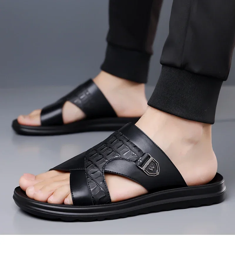 Sommer-Herren-Hausschuhe mit rutschfester, weicher Sohle, modisch, bequem, atmungsaktiv, verschleißfest, für den Außenbereich, zum Fahren, Strandschuhe-9022 – Detail 8