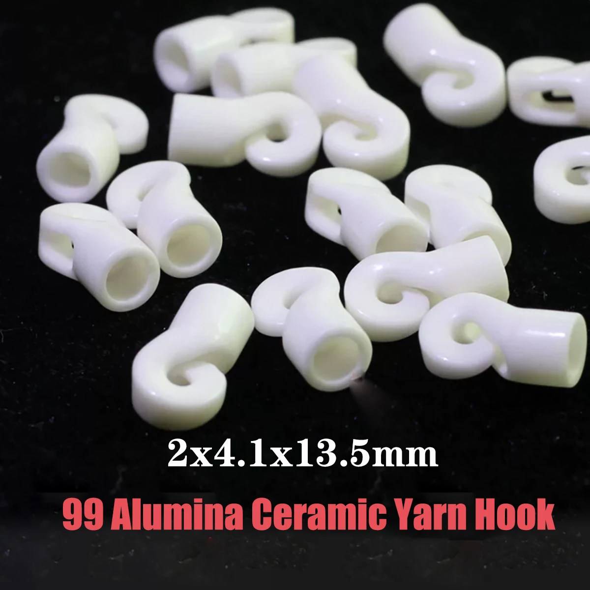 99 Alumina Ceramic Yarn Hook, 4.1mm Mounting Hole Textile Thread Guide for Weaving Knitting