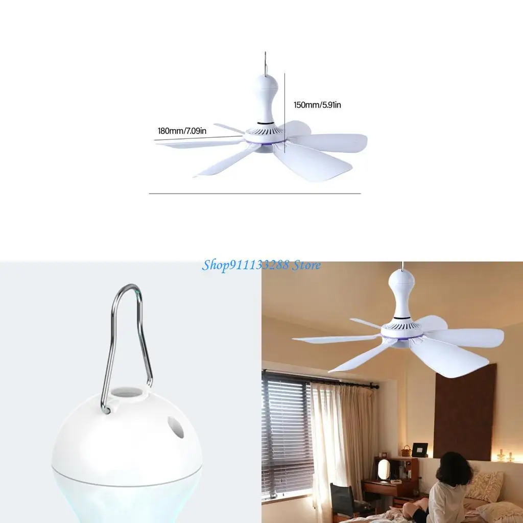 

G88D USB Ceiling Fan DC5V 1A 5W Low Power for Power Adapters and USB Chargings Perfectly for Cooling Hanging Fan