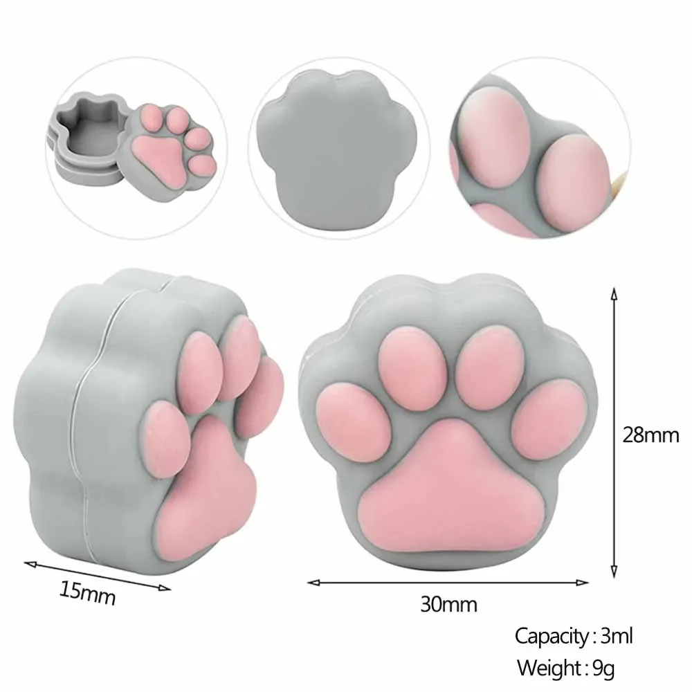 20Pcs 3ml Silicone Jar Cat Claw Shape Nonstick Container Bottle Cream Jars Oil Storage Box Makeup Cosmetic Smoking Accessories