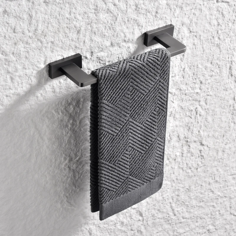 Gunmetal Stainless Steel Bathroom Hardware Towel Rack Toilet Paper Holder,Toilet Brush,Robe Hook Towel Bar Holder Grey Stainless