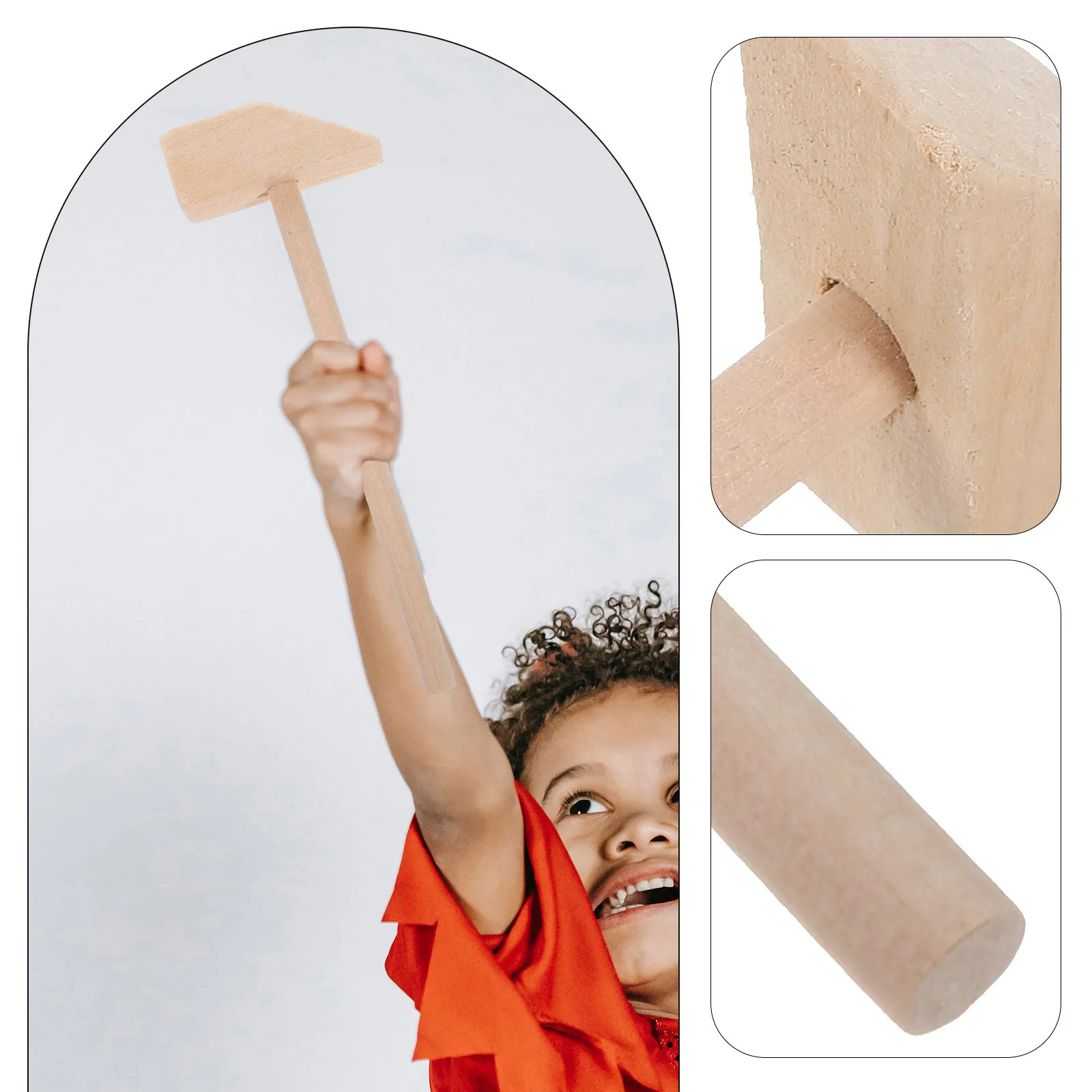 10 قطعة مطارق خشبية صغيرة المطارق الخشبية الصغيرة للأطفال المطرقة خفيفة الوزن قصف لعبة أداة ملحق الطرف #5