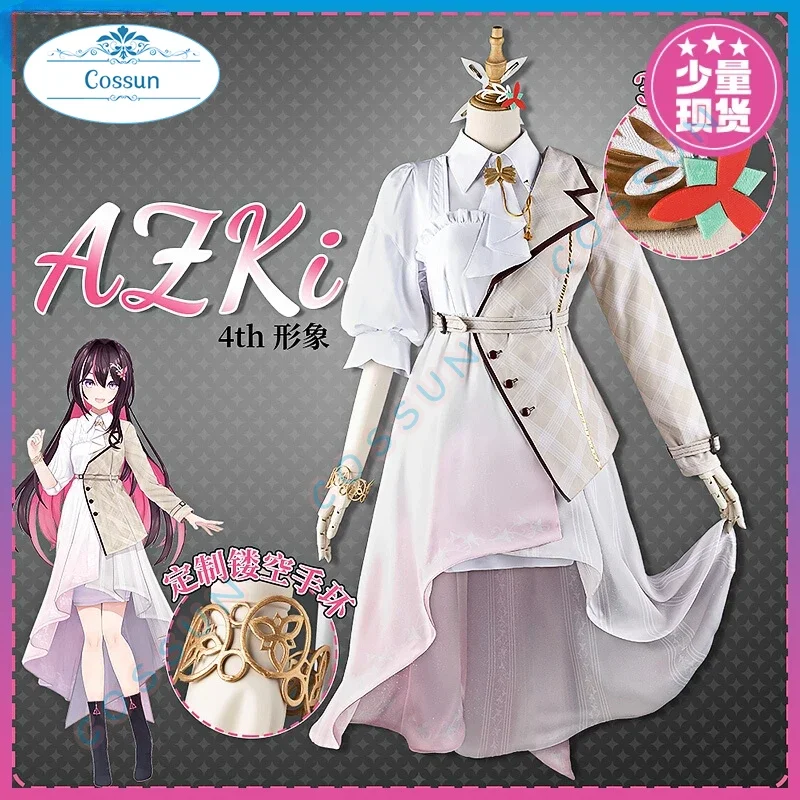 Anime Hololive Virtual YouTuber AZKi Cosplay Costume SorAZShotgun Powder Wig Dress Uniform Full Set Woman Sexy Carnival Suit