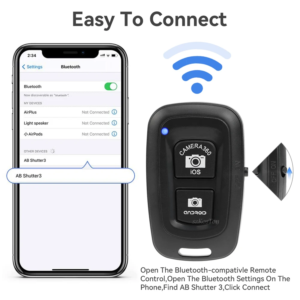 Mini bluetooth-botão de controle compatível sem fio controlador auto-temporizador câmera vara obturador liberação telefone selfie para smartphone