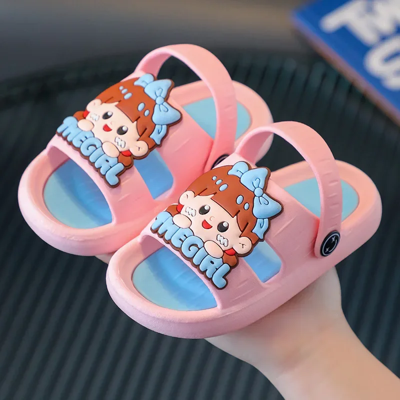 Cute Cartoon Girl Pattern Sandals for Kids | Anti-Slip & Breathable Summer Shoes