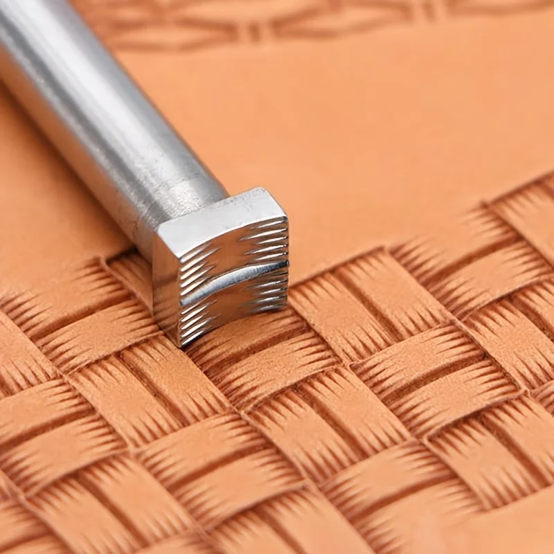 1Pc Leather Embossing Stamping Tool, Alloy Vintage Texture Leather Punch Carving Tool for Pattern DIY Crafts, Suitable for Hobby